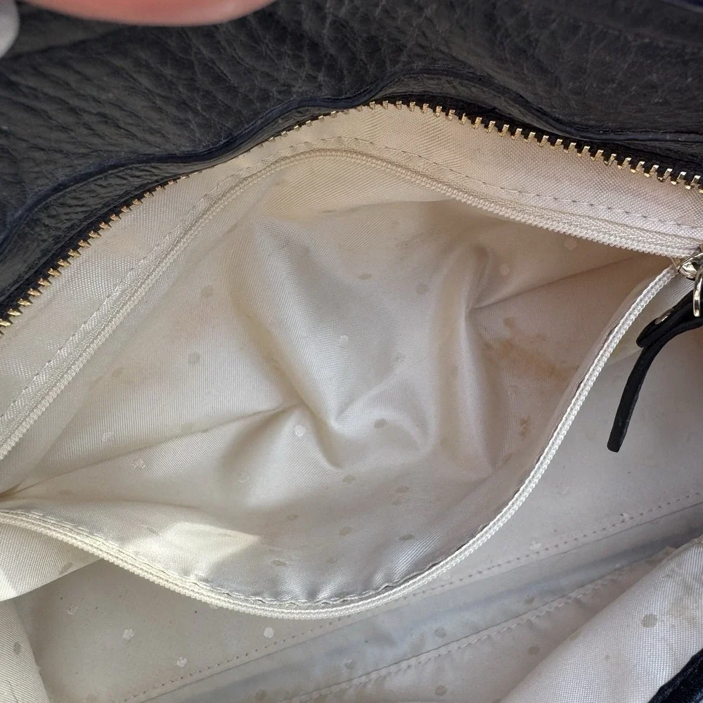 Kate Spade Chatham Lane Harlan Satchel Black Leather‎  & Suede Gold Hardware Bag